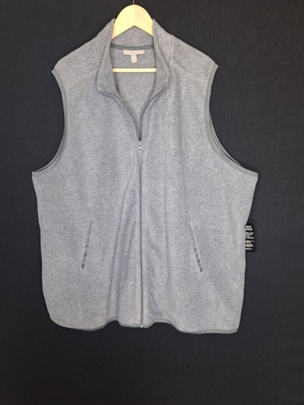 NWT Woman Within Gray Fleece Full Zip Vest Plus Size 30/32 3X Pockets Warm Comfy